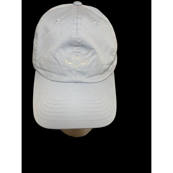 New Urban Outfitters Heart Hand Light Blue Ball Cap Hat Adult Cotton Adjustable - Picture 1 of 9